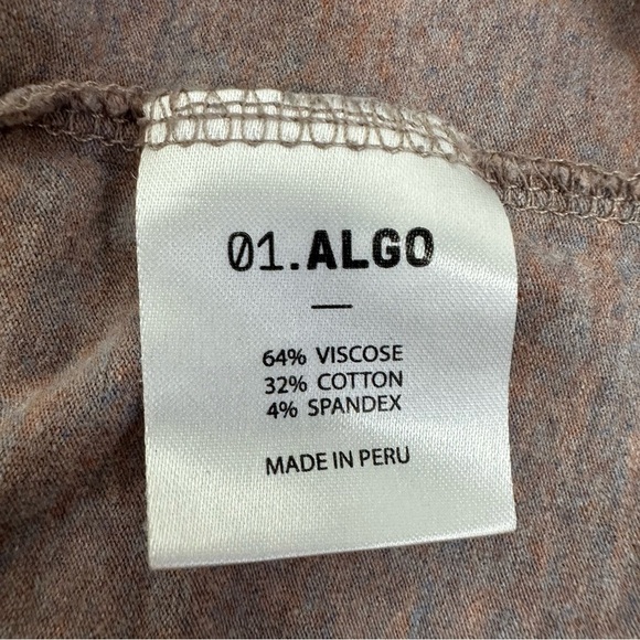 01.ALGO Men's Size Large Heather Mauve Long Sleeve Crew Neck T-Shirt - Picture 10 of 12